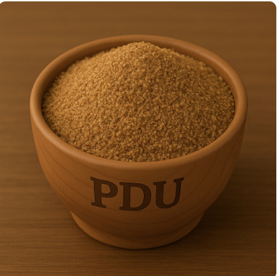 PDU cattle feed powder in a bowl