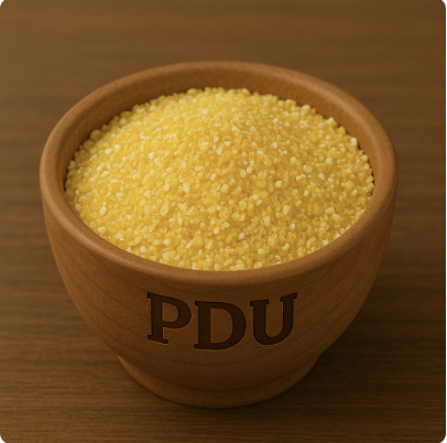 PDU corn grits in a bowl